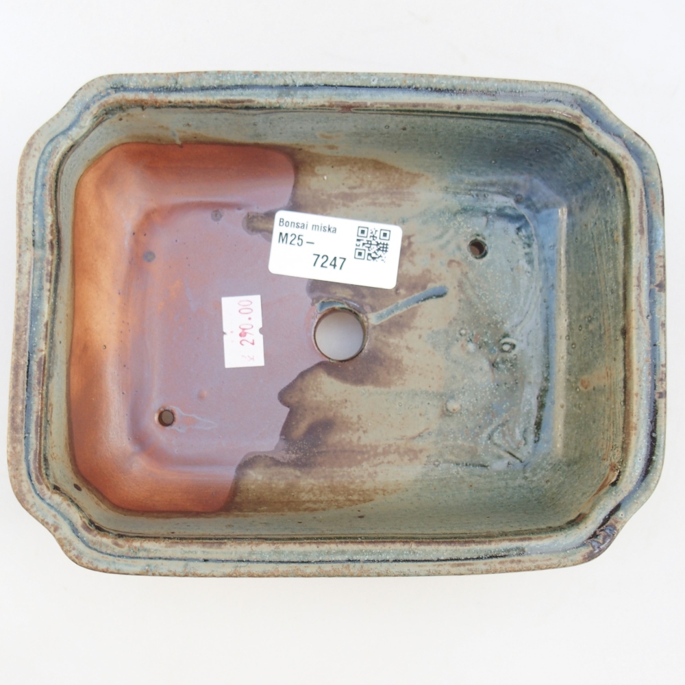 Keramická bonsai miska 18 x 13,5 x 5 cm, barva zelená