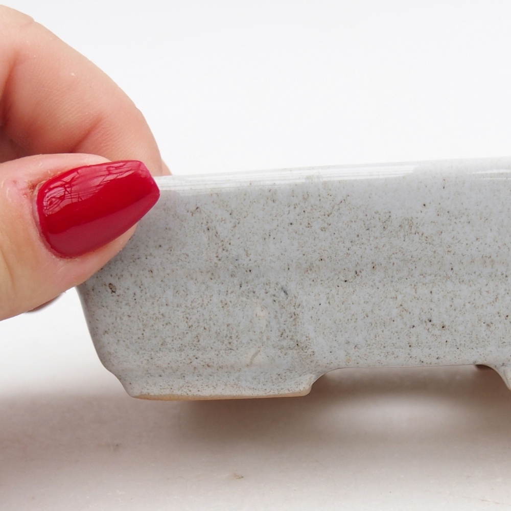 Keramická bonsai miska 10 x 7 x 3 cm, barva šedá