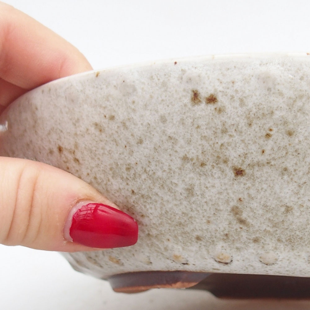 Keramická bonsai miska 17,5 x 17,5 x 4,5 cm, barva bílá