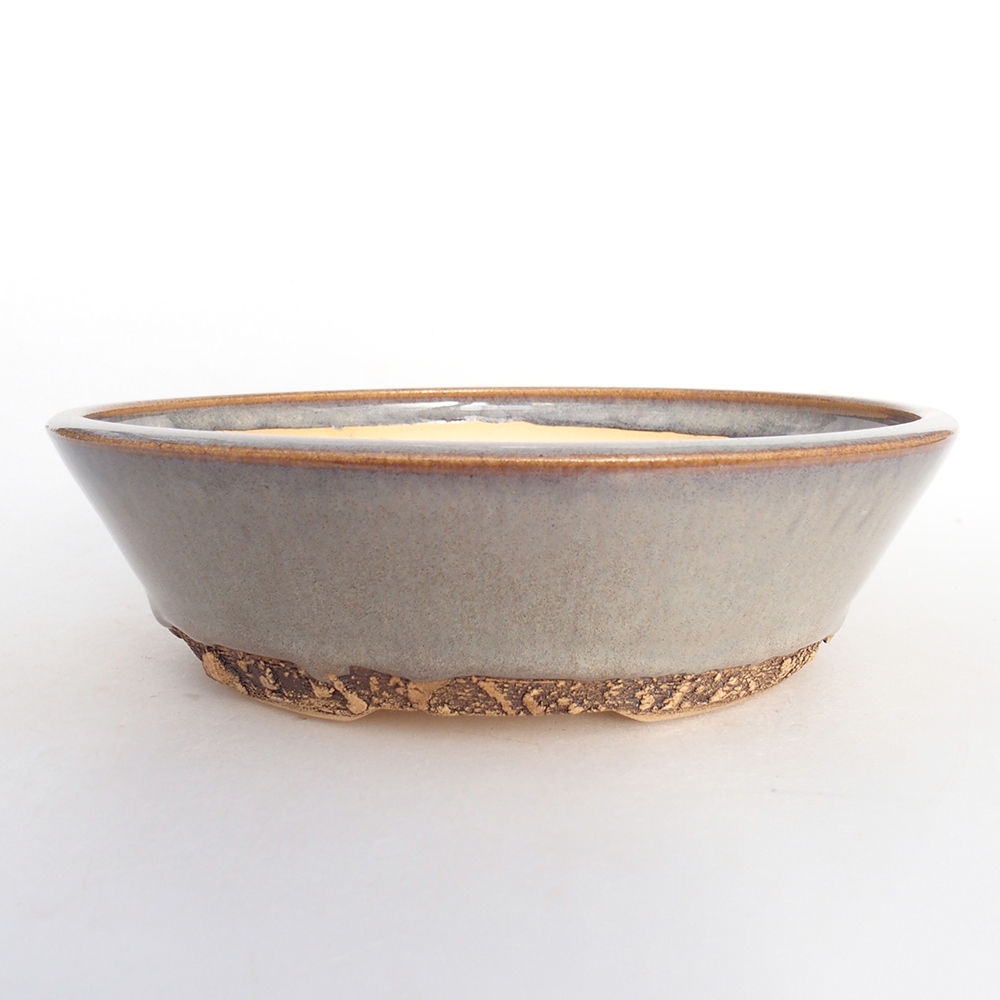 Keramická bonsai miska 18 x 18 x 5 cm, barva šedá
