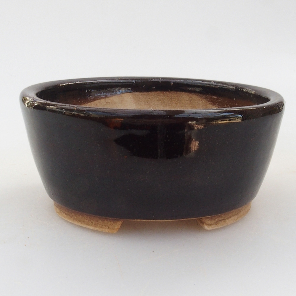 Keramická bonsai miska 10,5 x 9 x 4 cm, barva černá