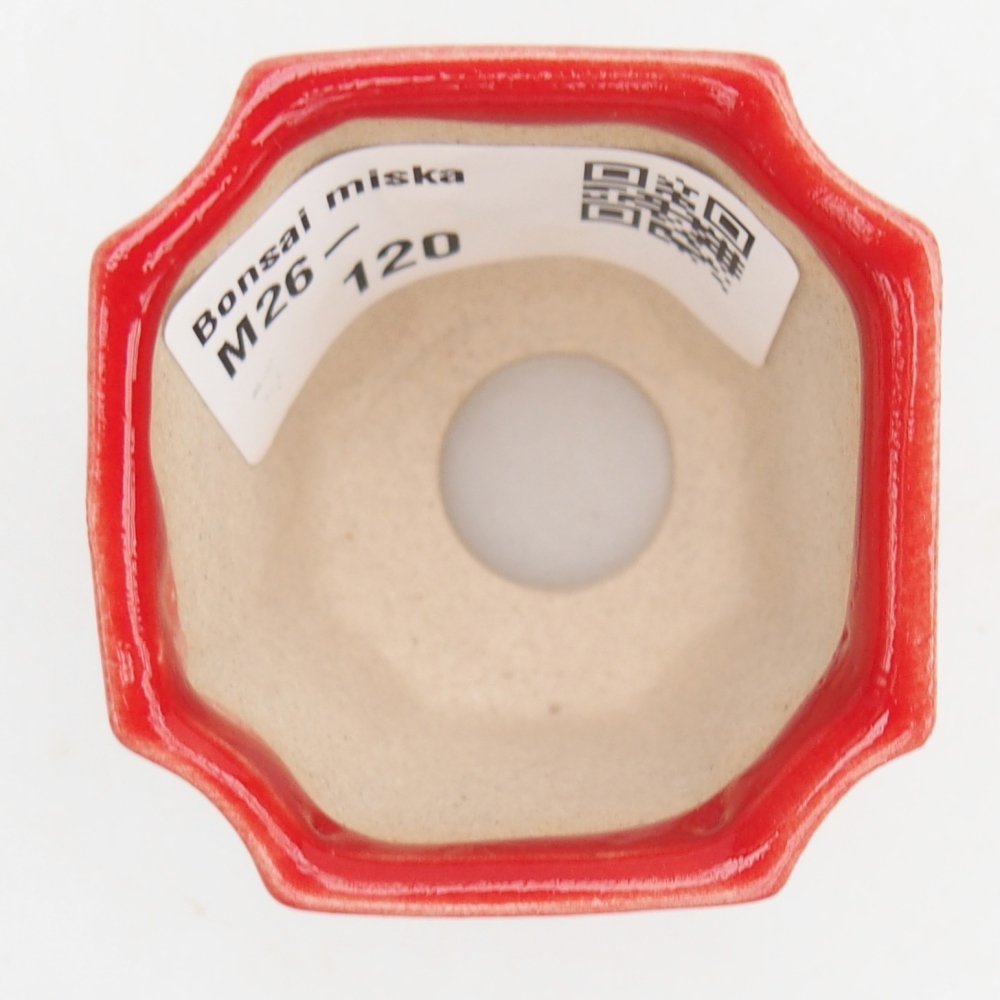 Mini bonsai miska 4,5 x 4,5 x 4 cm, barva červená