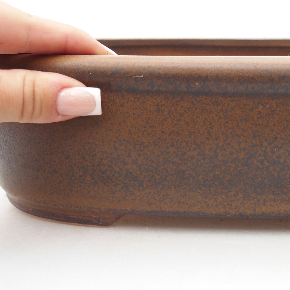 Keramická bonsai miska 32 x 25 x 8 cm, barva hnědá