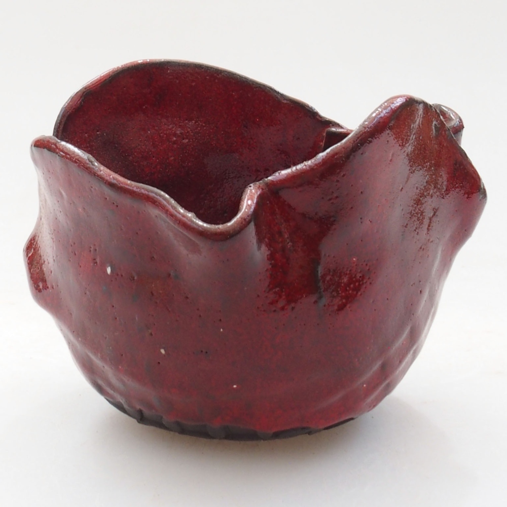 Keramická Skořápka  8 x 6,5 x 6,5 cm , barva červená