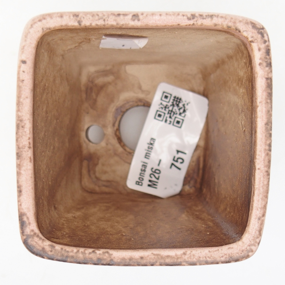 Keramická bonsai miska 6,5 x 6,5 x 7 cm, barva růžová
