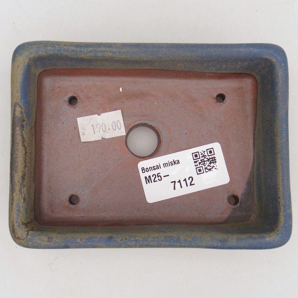 Keramická bonsai miska 11,5 x 9,5 x 6 cm, barva modrá