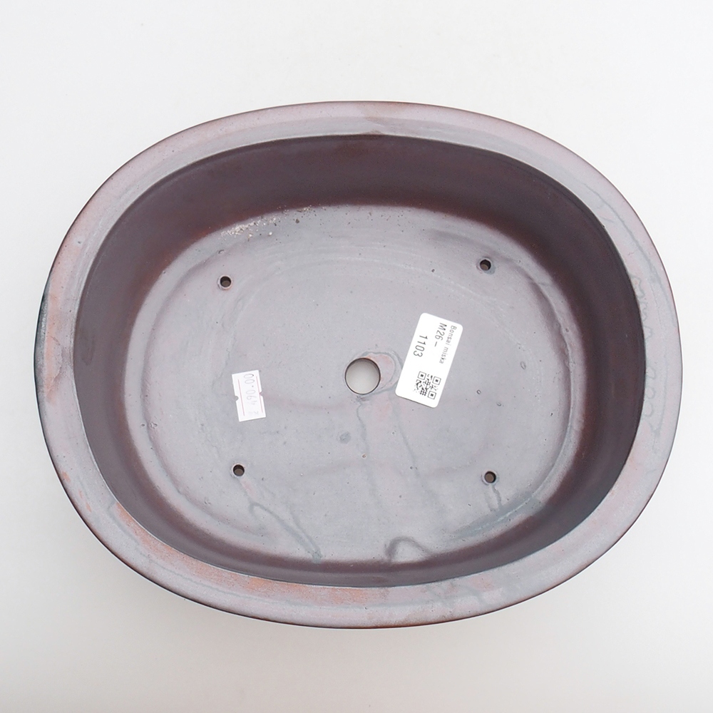 Keramická bonsai miska 25 x 20,5 x 8 cm, barva kovová