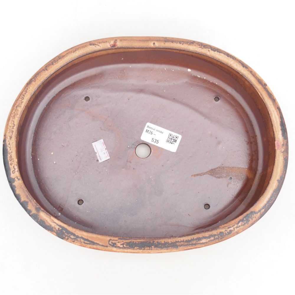 Keramická bonsai miska 27 x 21 x 5 cm, barva růžová
