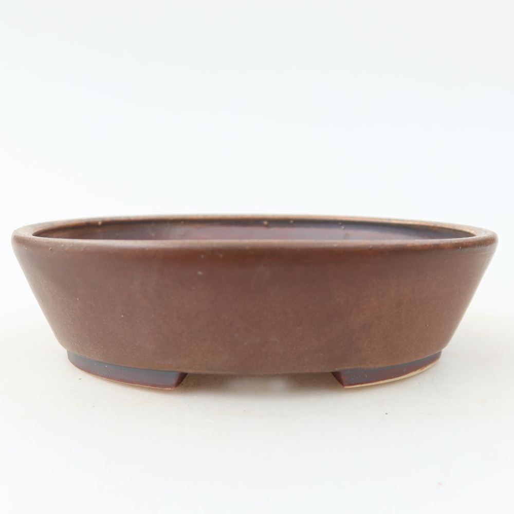 Keramická bonsai miska 12,5 x 10,5 x 3,5 cm, barva hnědá