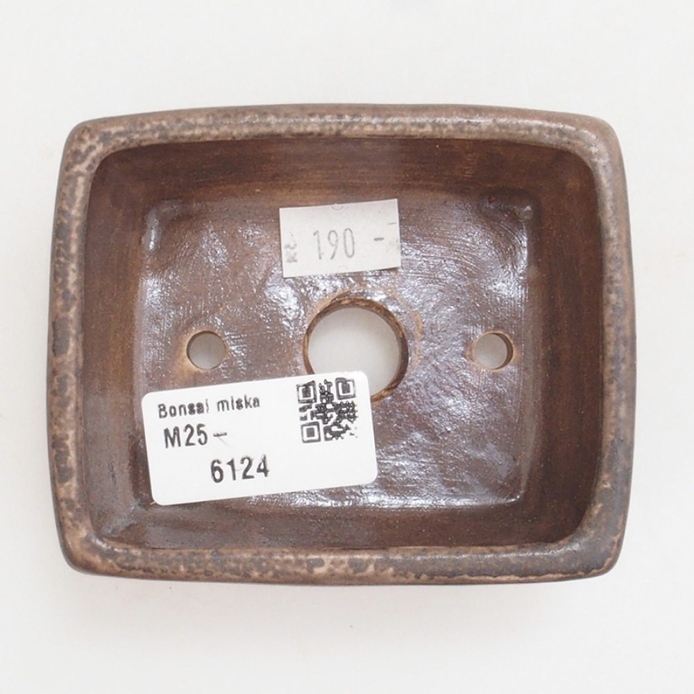 Keramická bonsai miska 9 x 7,5 x 3,5 cm, barva hnědá