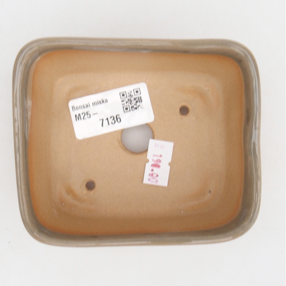 Keramická bonsai miska 10,5 x 8,5 x 4 cm, barva šedá