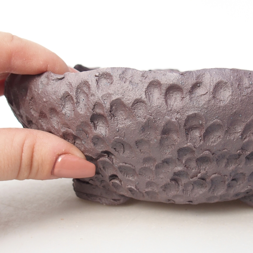 Keramická bonsai miska 18 x 17 x 6 cm, barva kovová