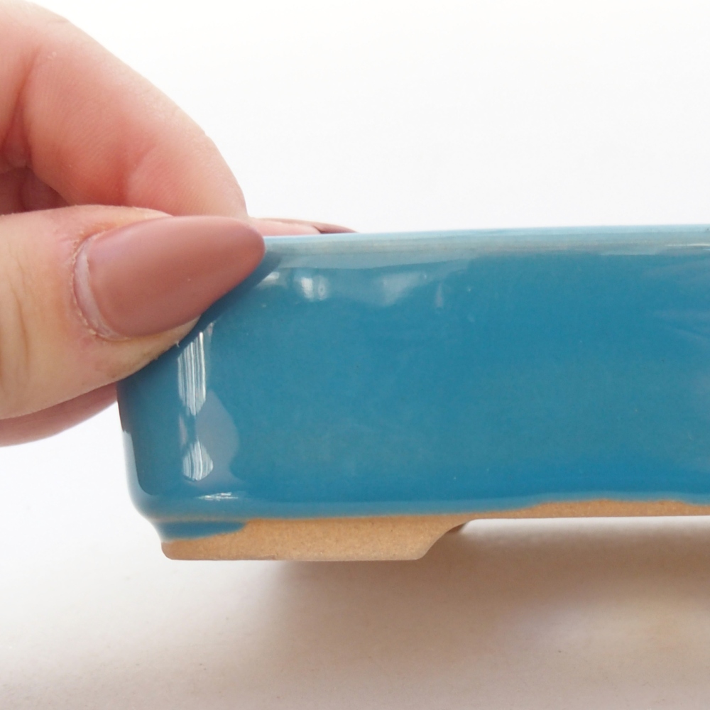 Keramická bonsai miska 13 x 9,5 x 3,5 cm, barva modrá