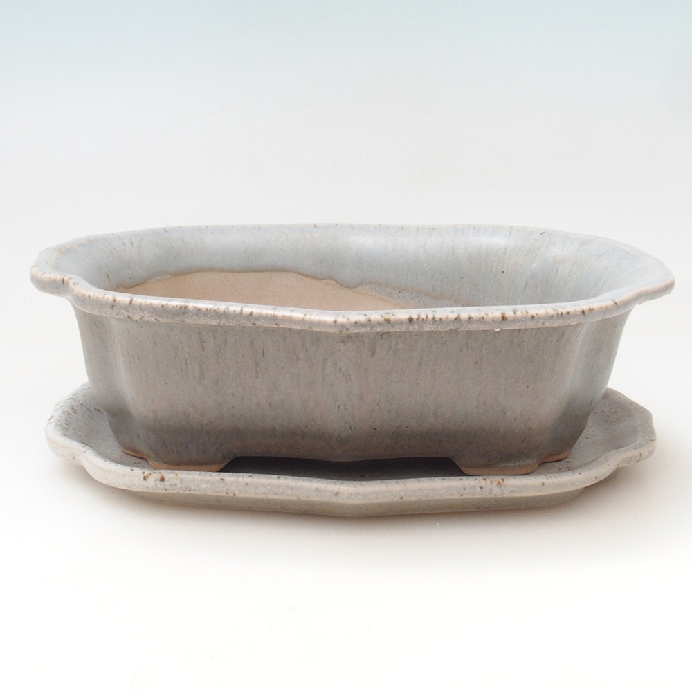 Bonsai miska + podmiska H51 - 18x14x5 cm - béžová