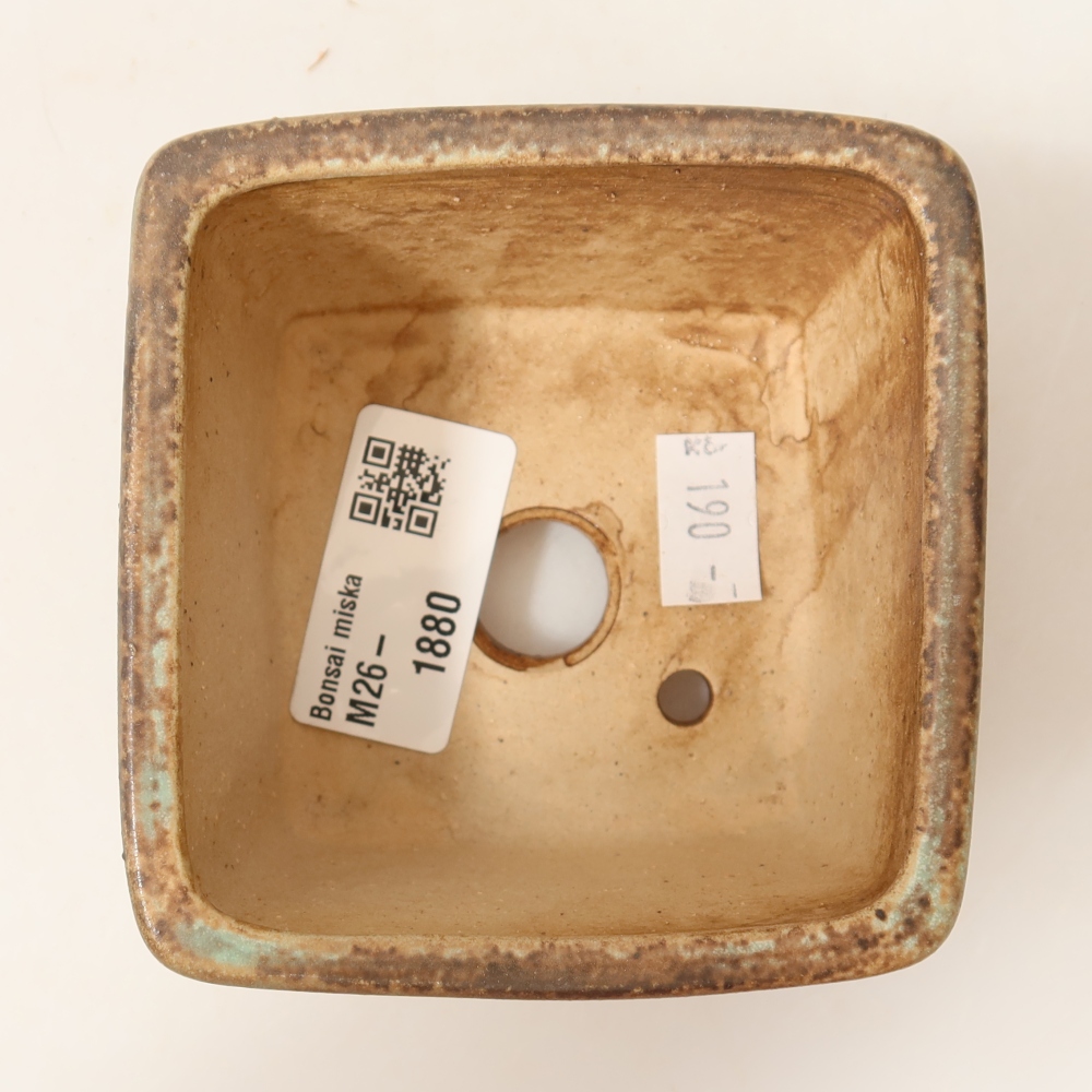 Keramická bonsai miska 8,5 x 8,5 x 5,5 cm, barva zelená