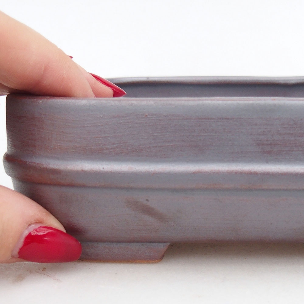 Keramická bonsai miska 14,5 x 12,5 x 4,5 cm, barva kovová