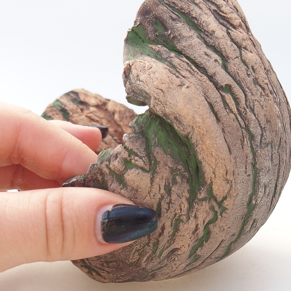 Keramická Skořápka 12 x 9,5 x 11 cm , barva zelená