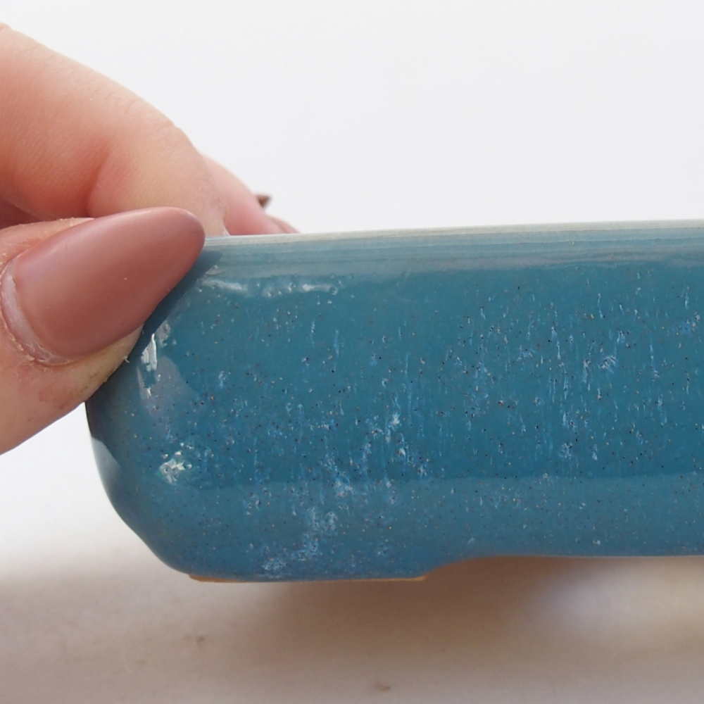 Keramická bonsai miska 11,5 x 9 x 3,5 cm, barva modrá