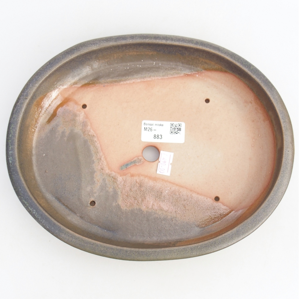 Keramická bonsai miska 24,5 x 20 x 4 cm, barva zelenošedá