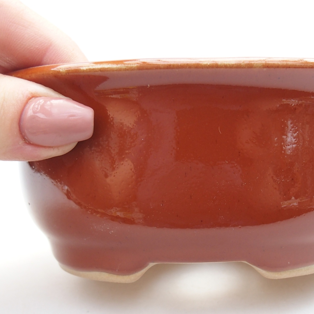 Keramická bonsai miska 12 x 10 x 5,5 cm, barva hnědá