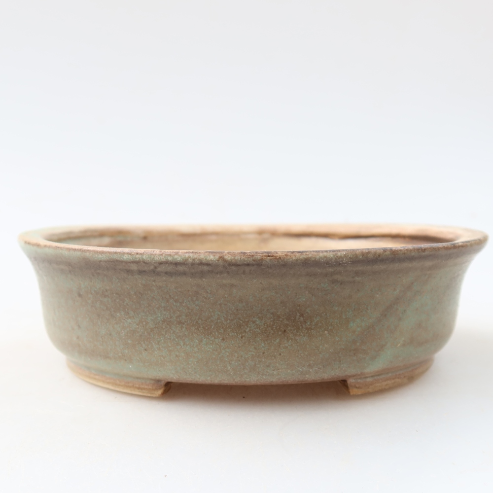 Keramická bonsai miska 12,5 x 11,5 x 3,5 cm, barva zelená