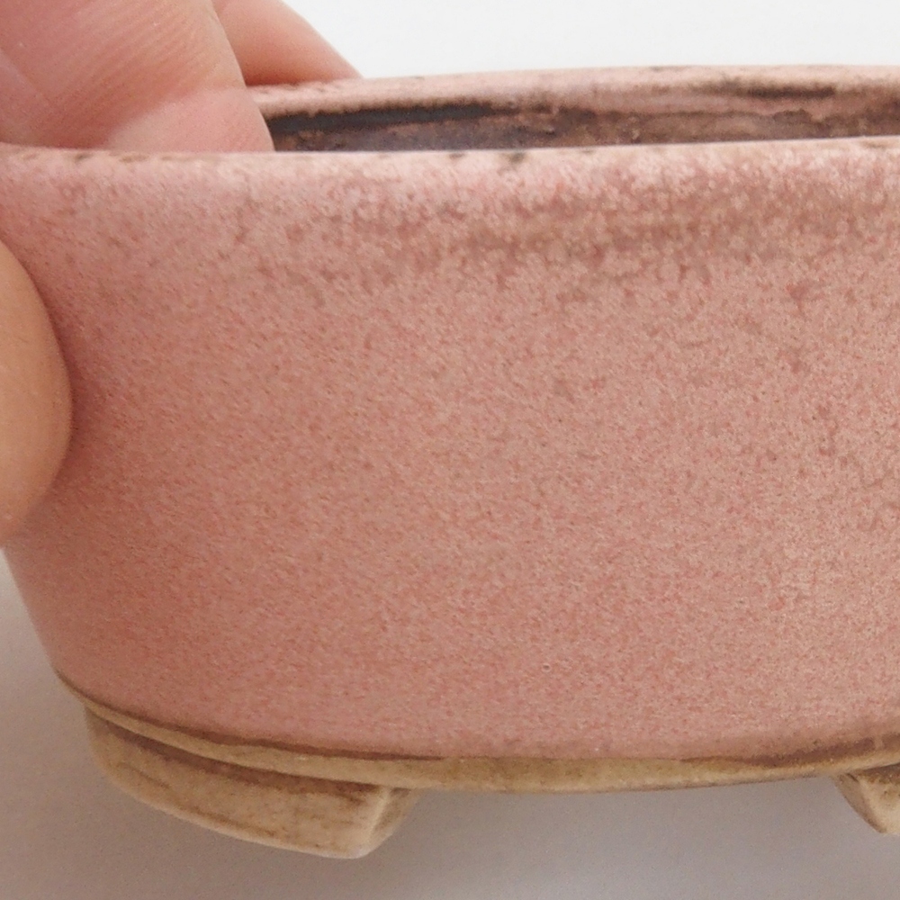 Keramická bonsai miska 10,5 x 9 x 4 cm, barva růžová