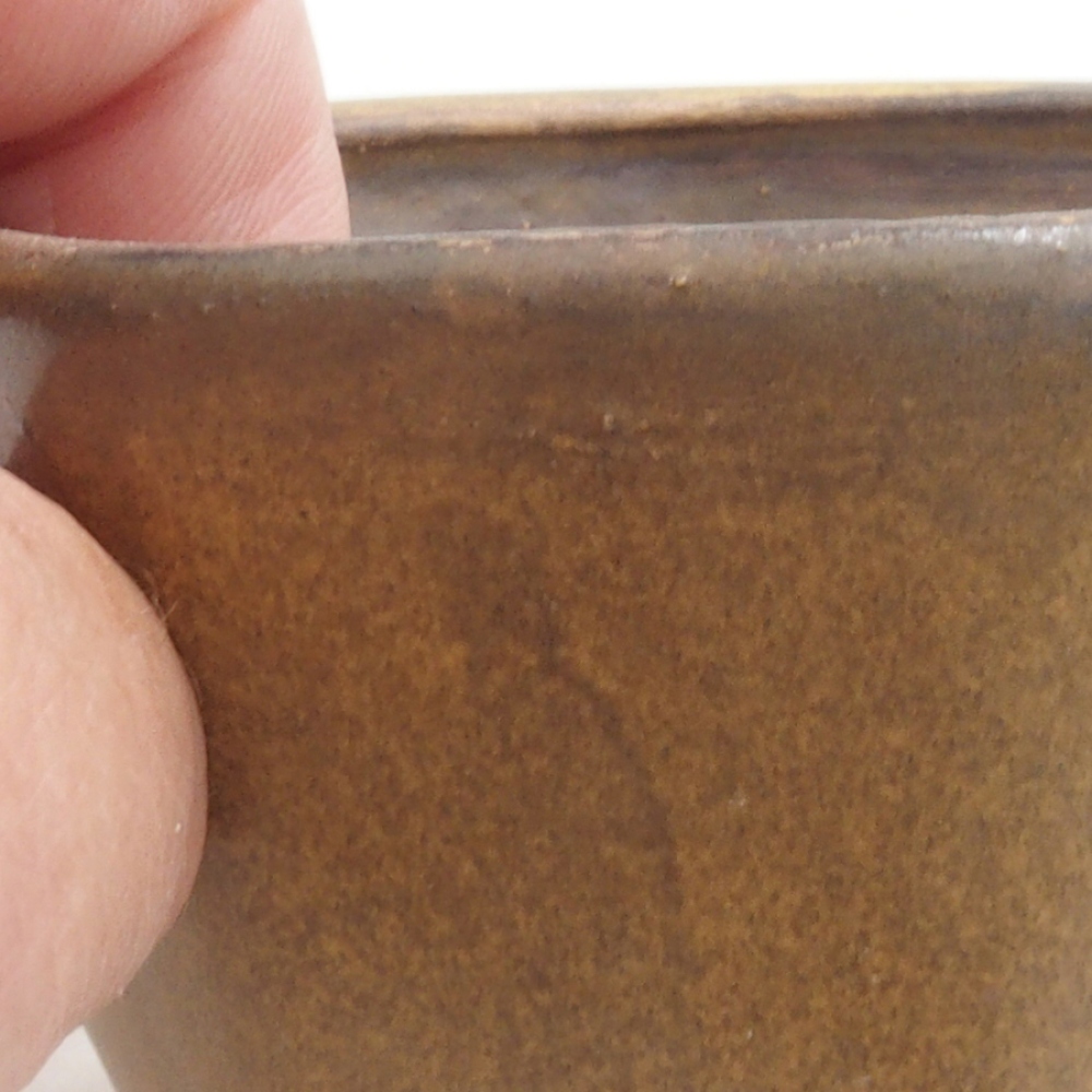 Keramická bonsai miska 9 x 7,5 x 3,5 cm, barva hnědá