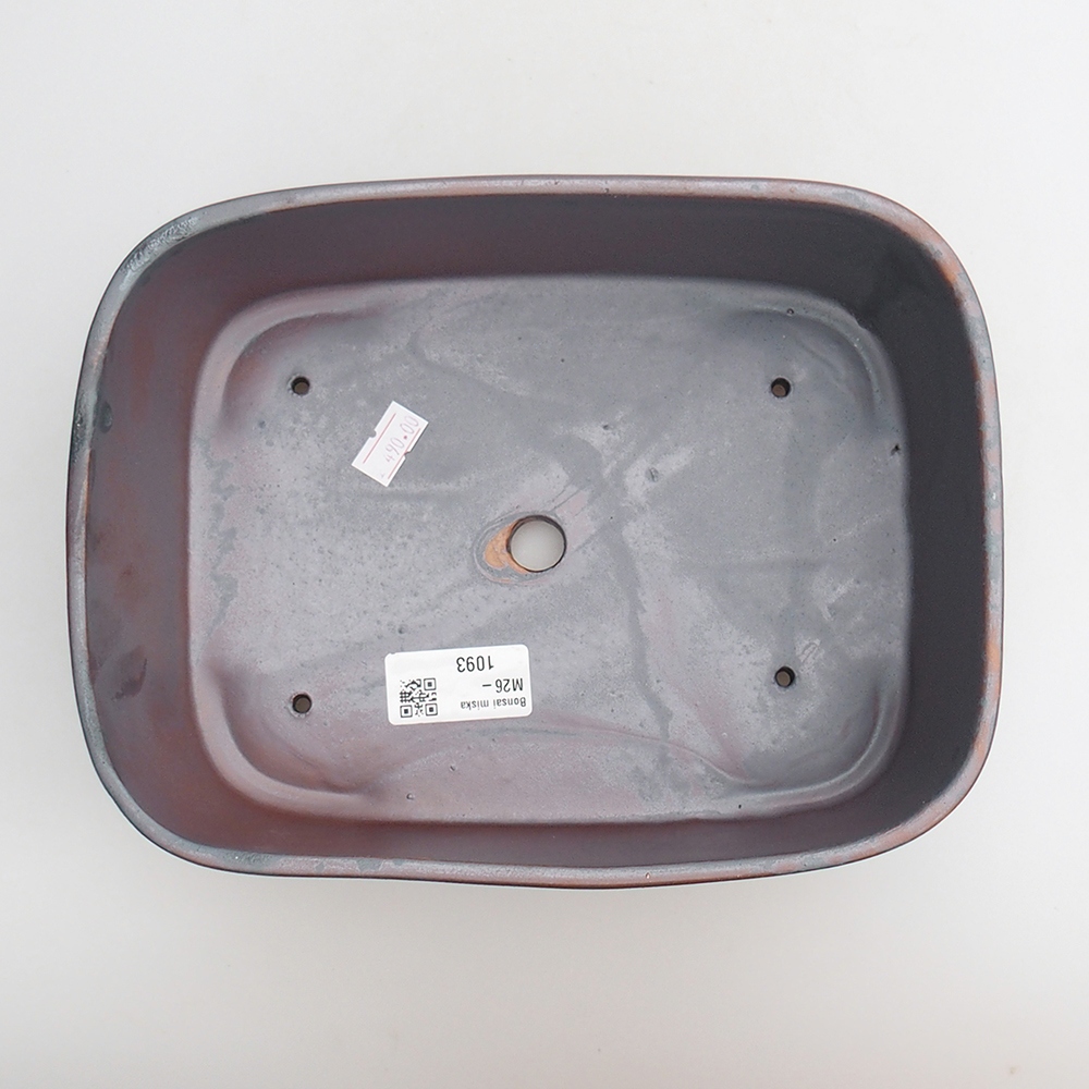 Keramická bonsai miska 23 x 17 x 7,5 cm, barva kovová