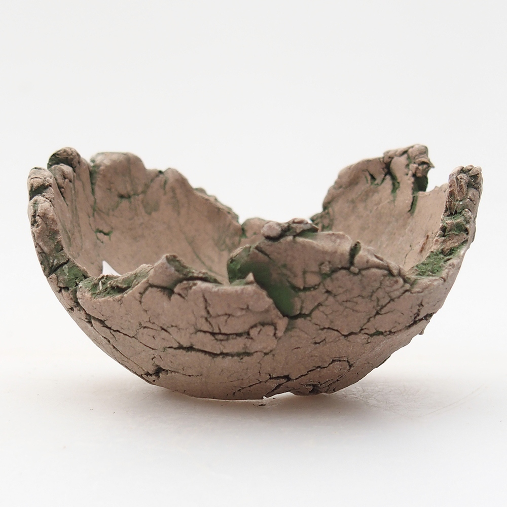 Keramická Skořápka  7 x 7 x 4 cm , barva zelená