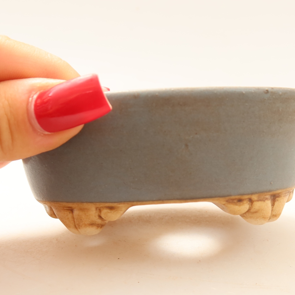 Keramická bonsai miska 9,5 x 8 x 4 cm, barva modrá