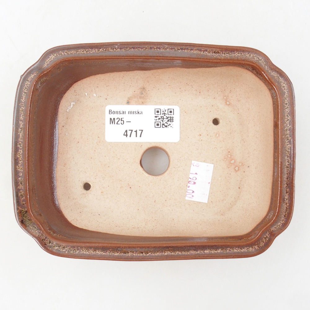 Keramická bonsai miska 14 x 11 x 4 cm, barva hnědá