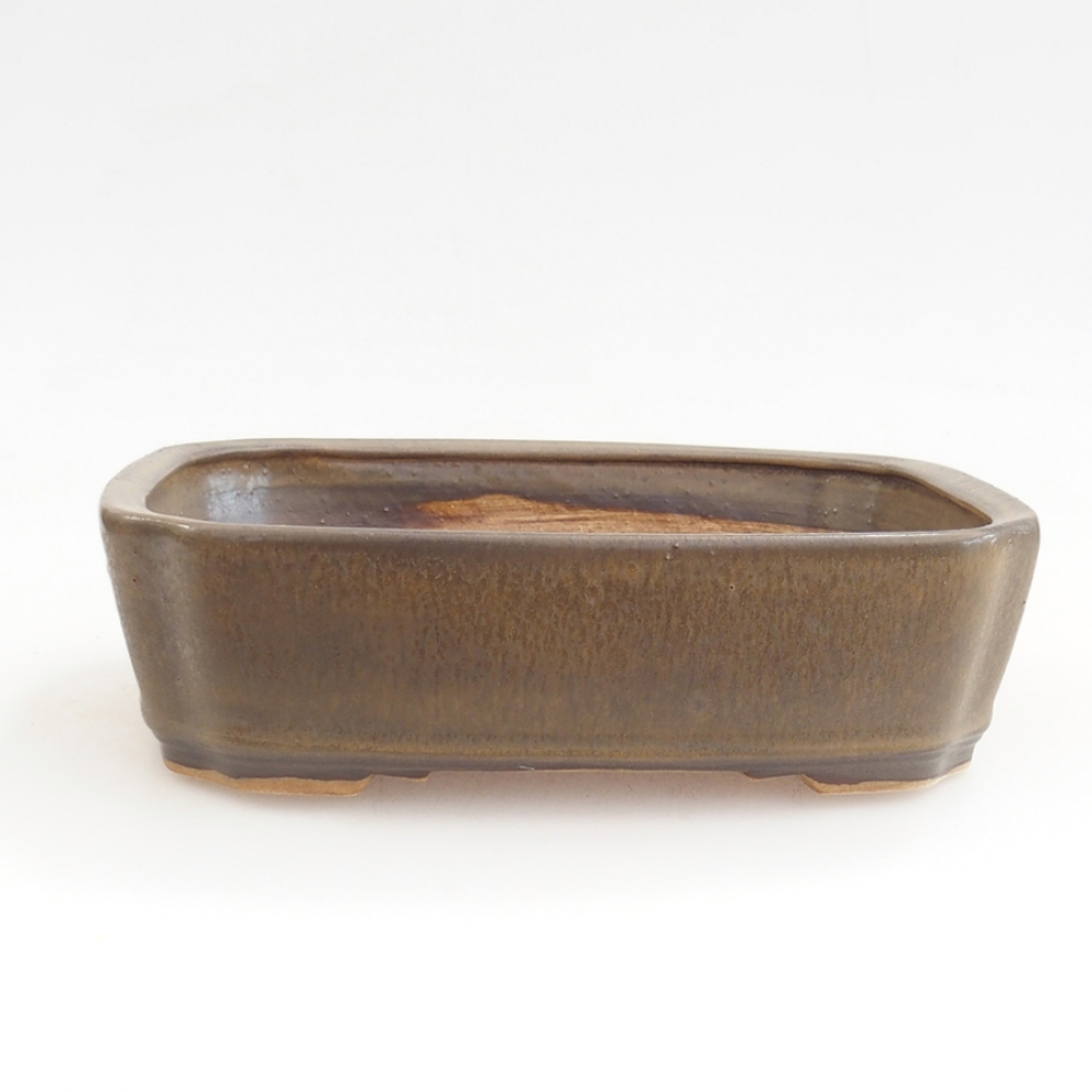 Keramická bonsai miska 21 x 18 x 6 cm, barva hnědá