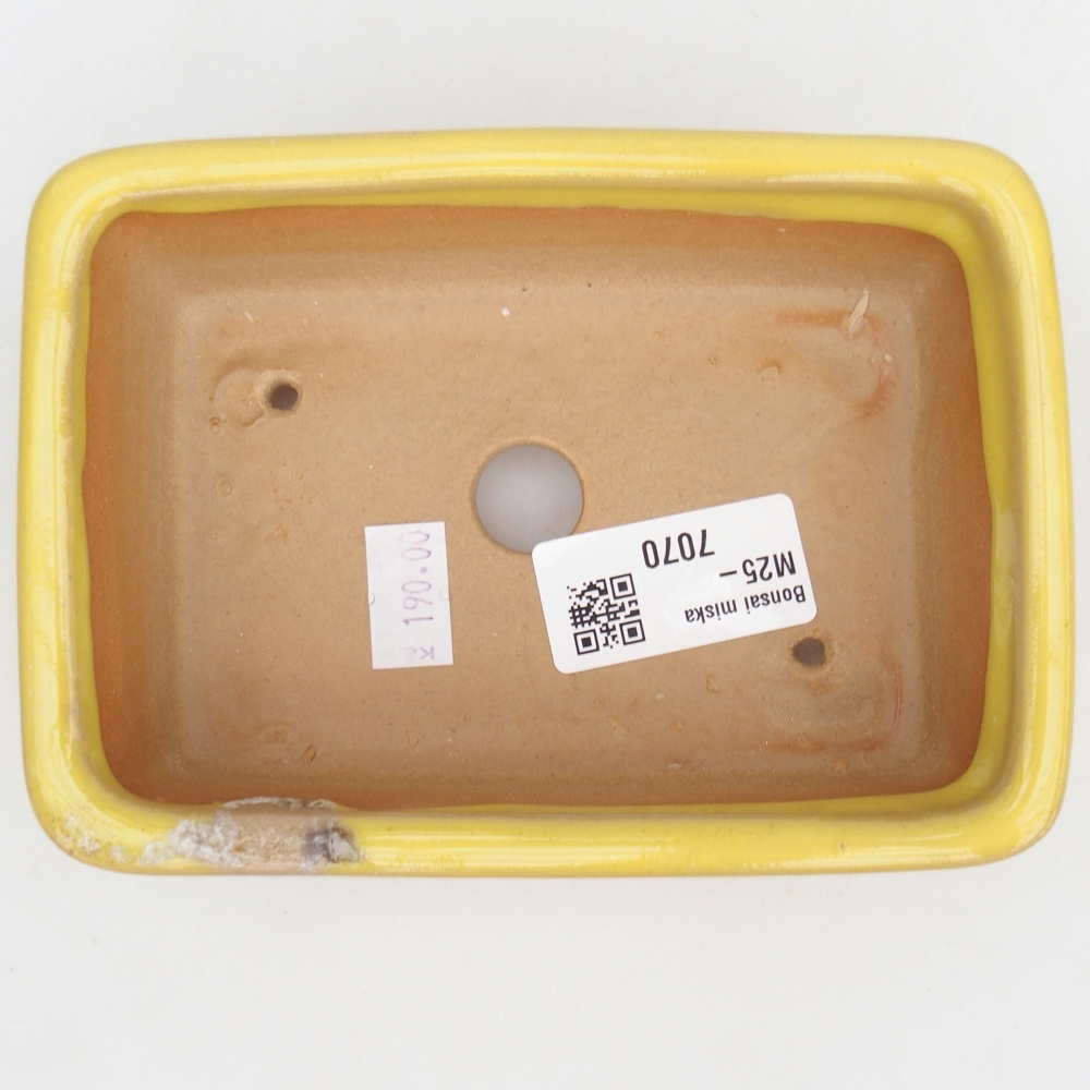 Keramická bonsai miska 13,5 x 10 x 4,5 cm, barva žlutá