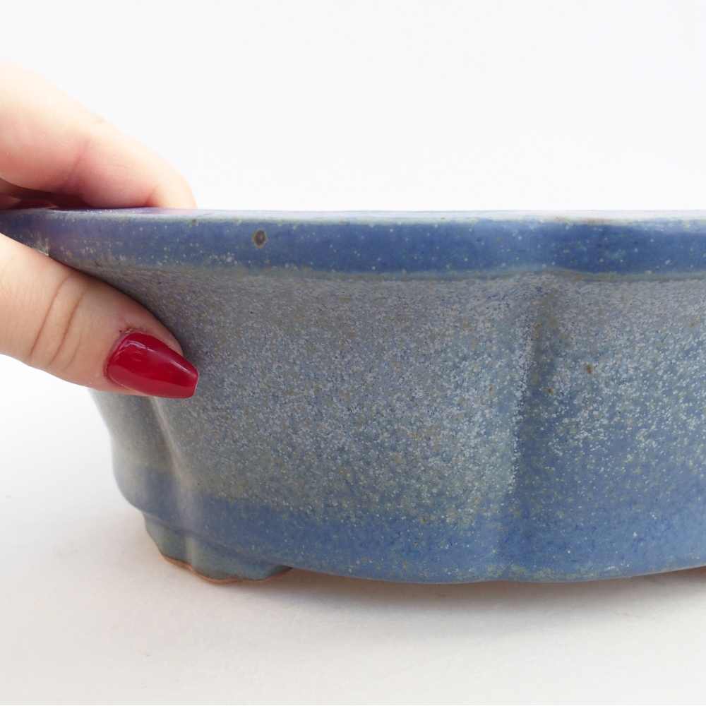 Keramická bonsai miska 27 x 27 x 8 cm, barva modrá