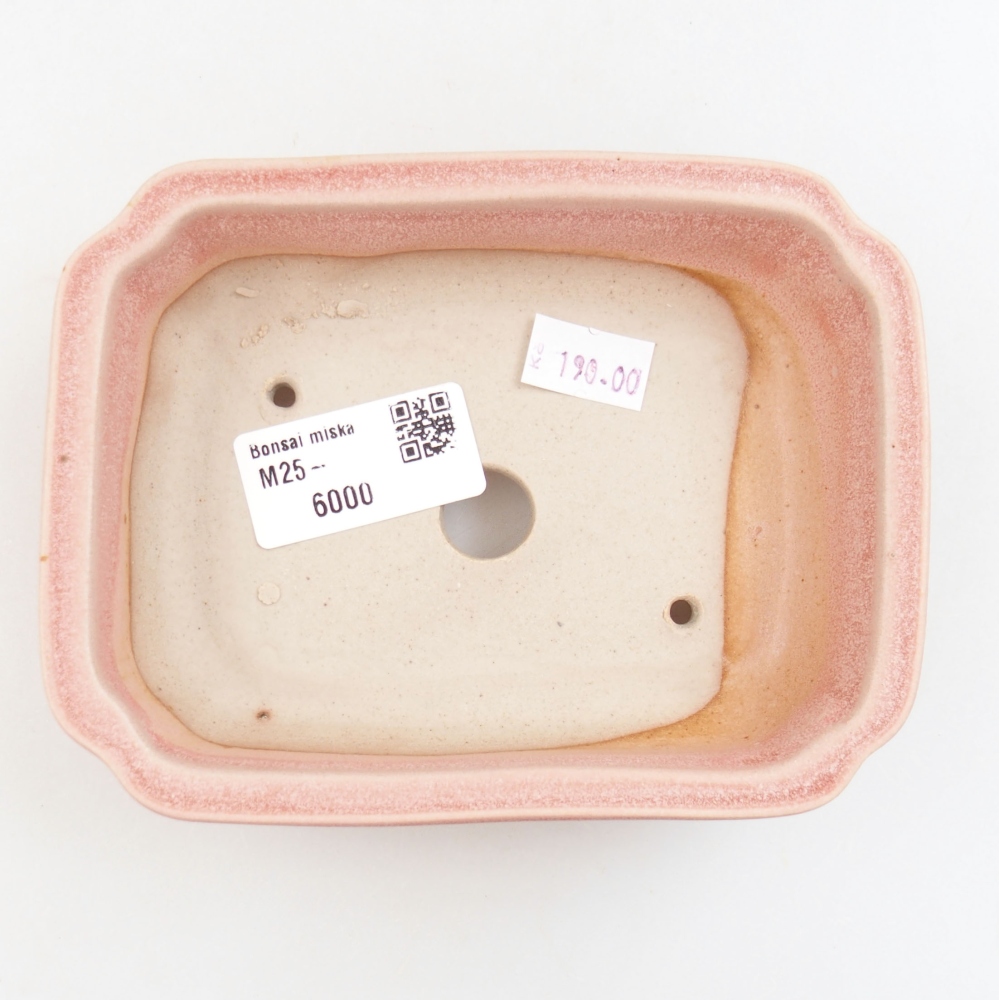 Keramická bonsai miska 14 x 10,5 x 4 cm, barva růžová