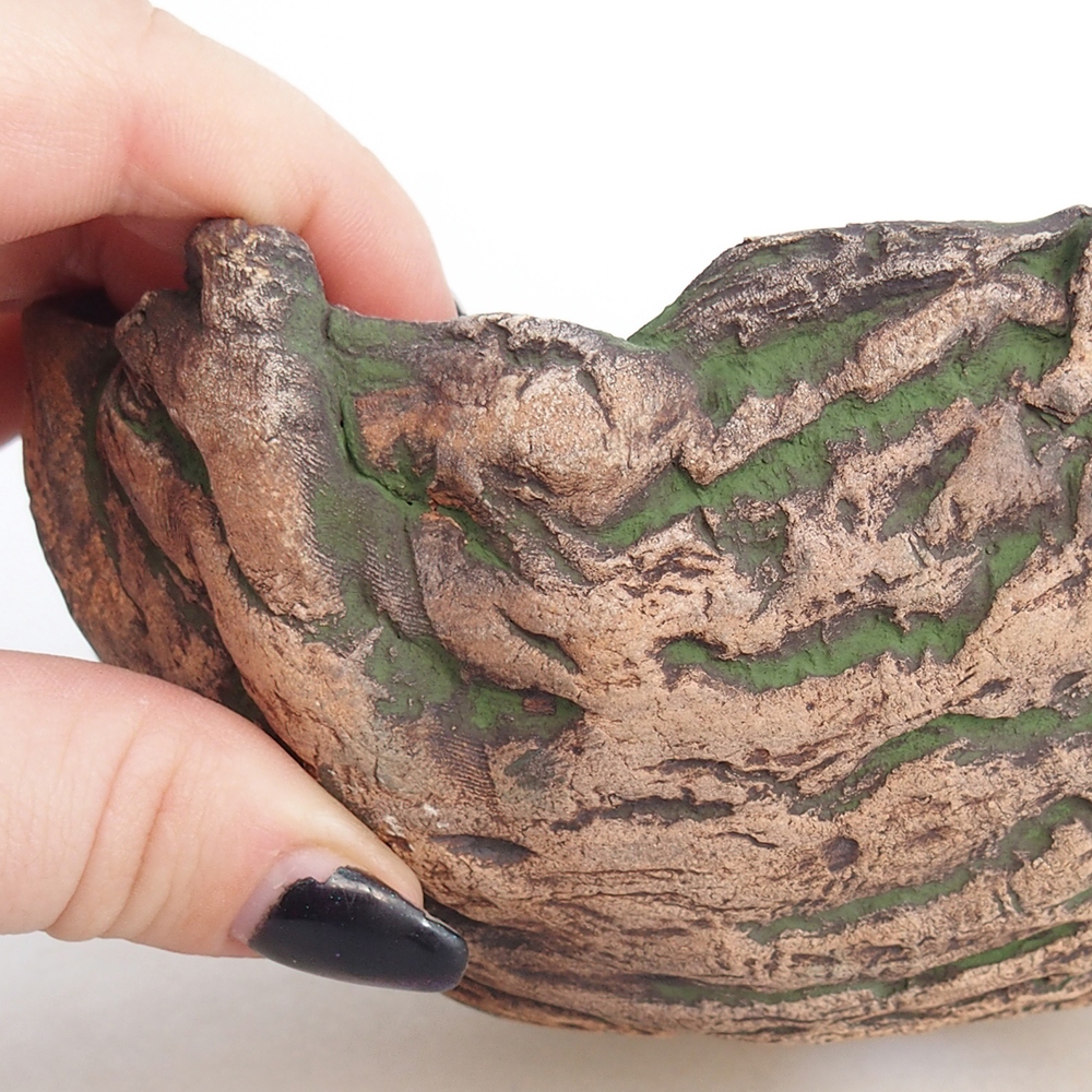 Keramická Skořápka 15 x 14 x 7 cm , barva zelená