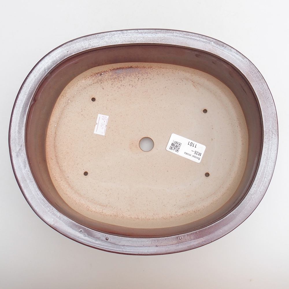 Keramická bonsai miska 25 x 20,5 x 8 cm, barva vínová