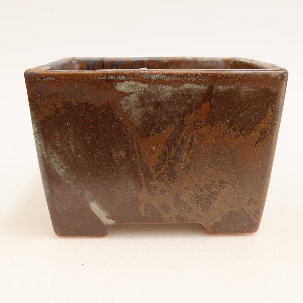 Keramická bonsai miska 15 x 15 x 10,5 cm, barva hnědá