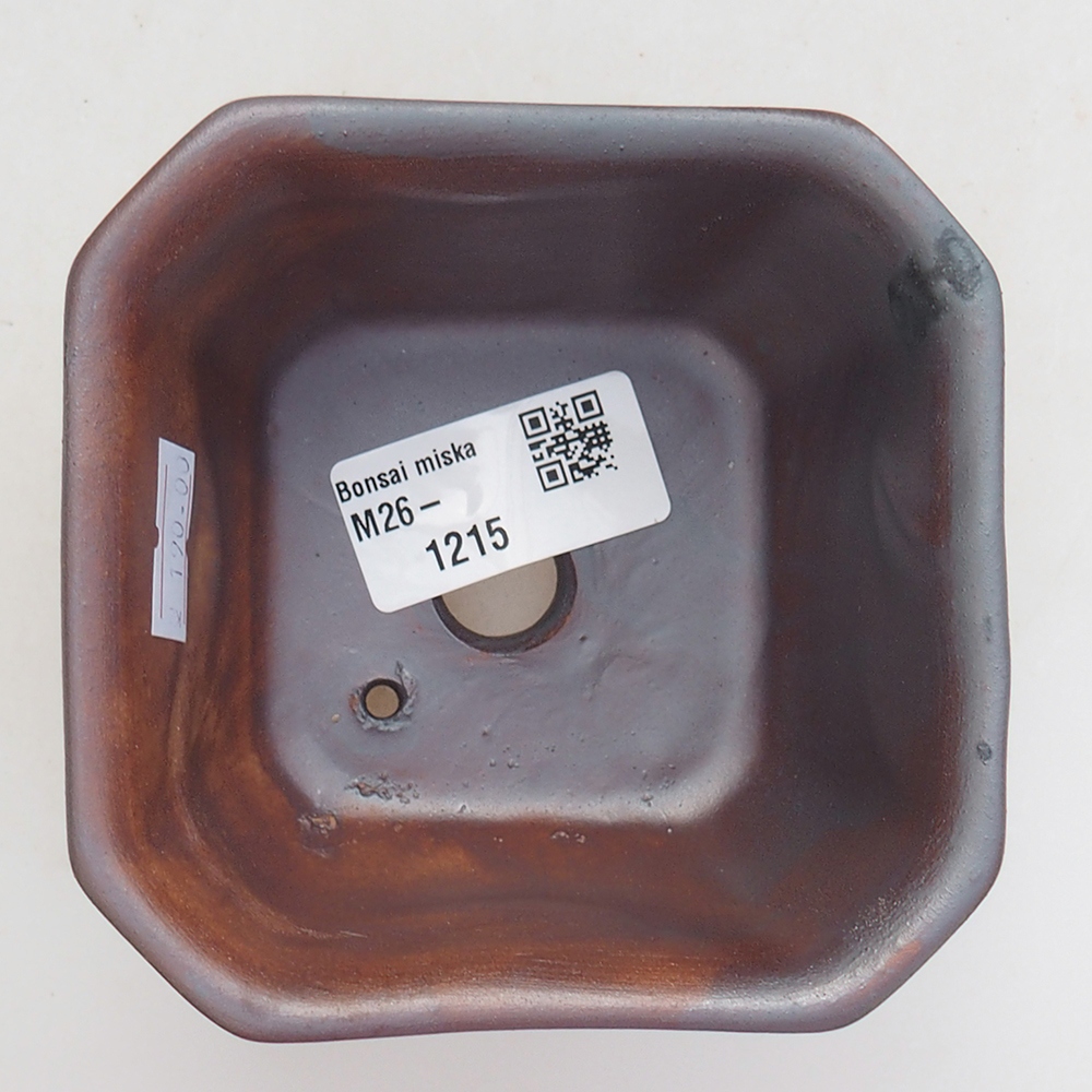 Keramická bonsai miska 10 x 10 x 6 cm, barva kovová