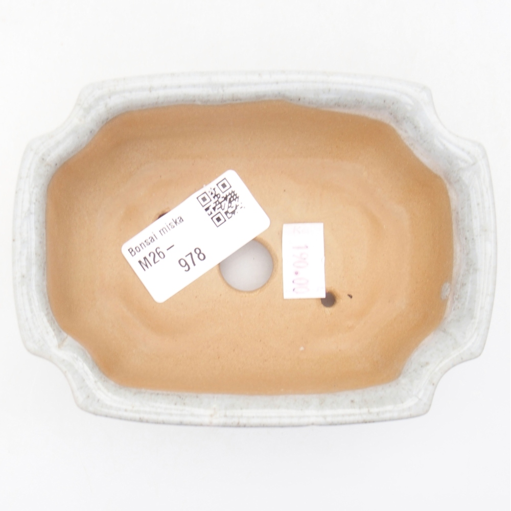 Keramická bonsai miska 11,5 x 8,5 x 4 cm, barva béžová