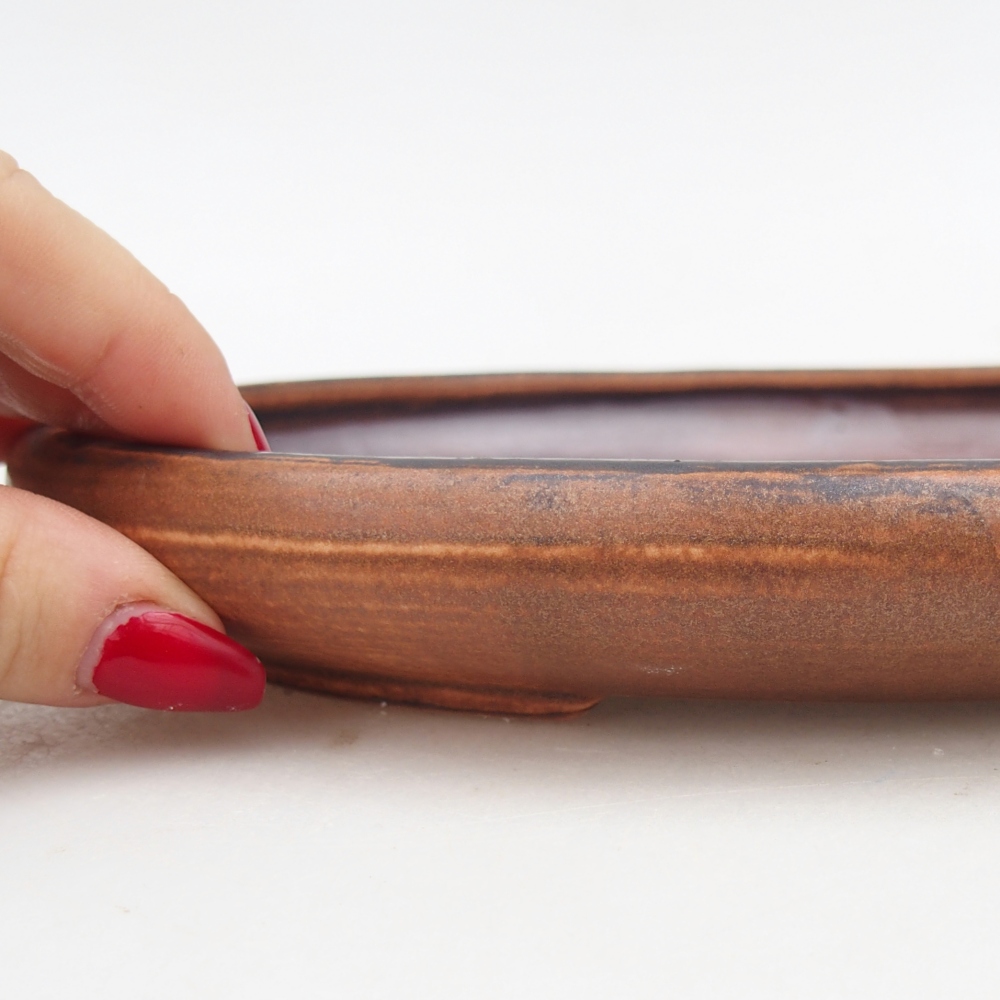 Keramická bonsai miska 22 x 17 x 3 cm, barva růžová