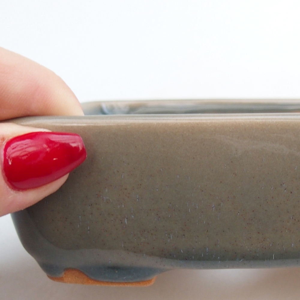 Keramická bonsai miska 12 x 10 x 4 cm, barva šedá