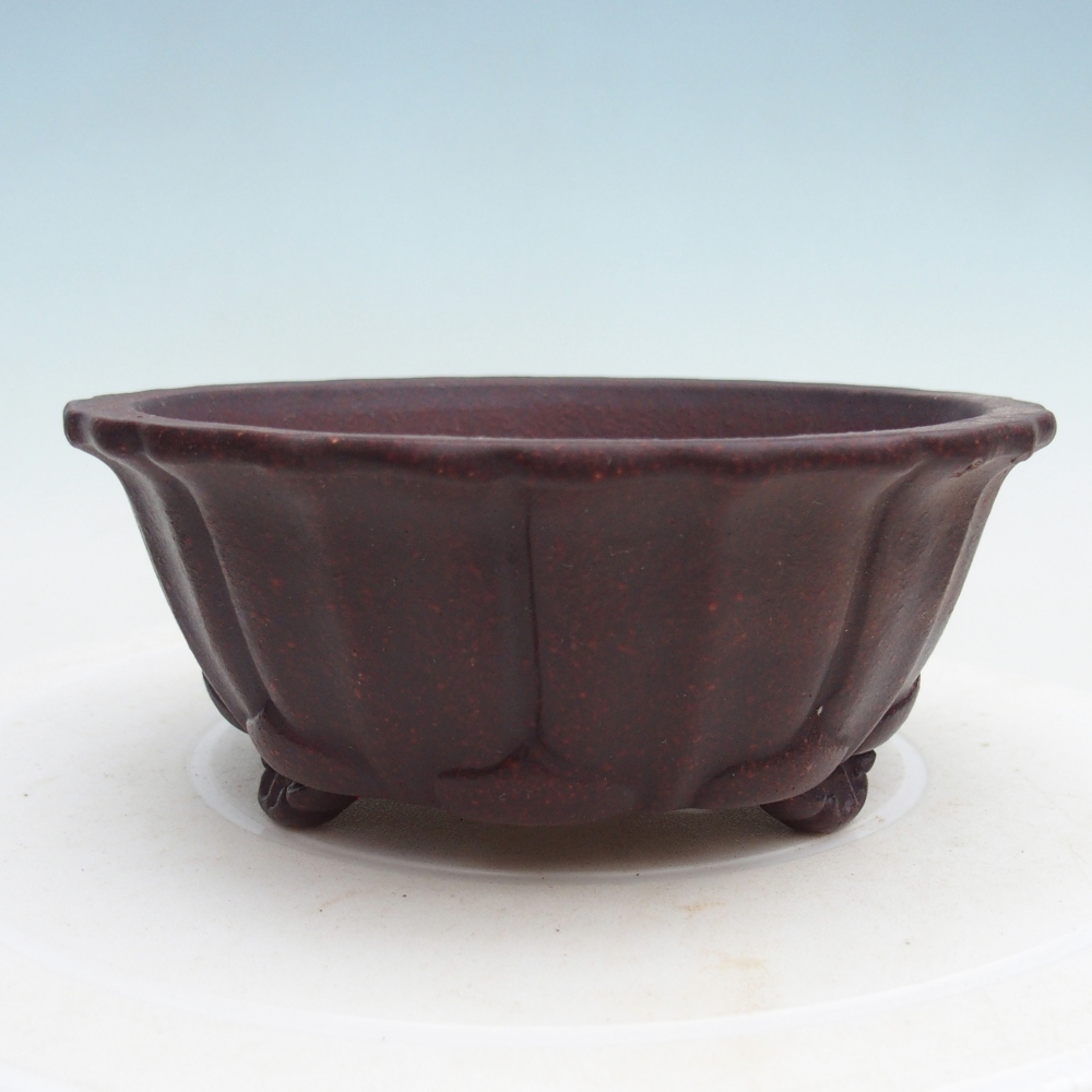 Keramická bonsai miska 16 x 16 x 7 cm, barva hnědá