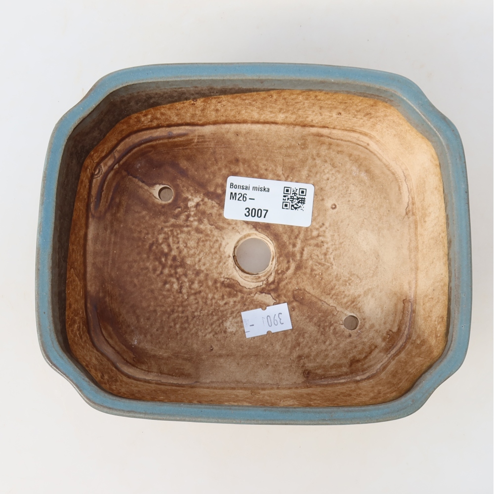 Keramická bonsai miska 17,5 x 14,5 x 5 cm, barva modrá