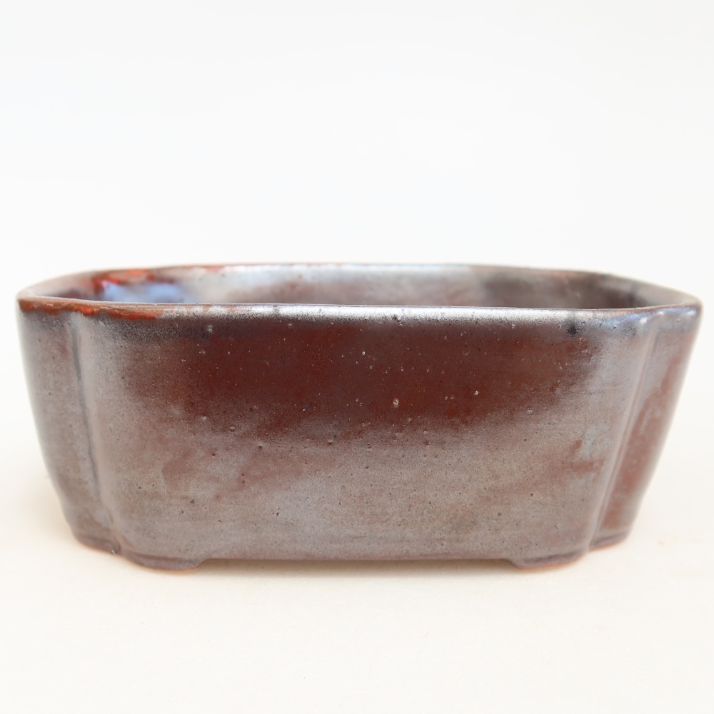Keramická bonsai miska 12,5 x 10 x 4,5 cm, barva kovová
