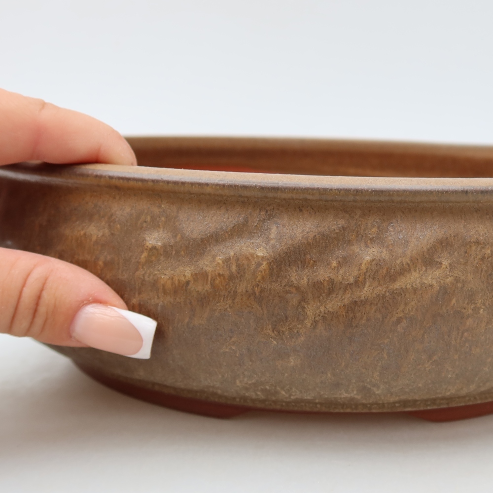 Keramická bonsai miska 27 x 27 x 7,5 cm, barva hnědá