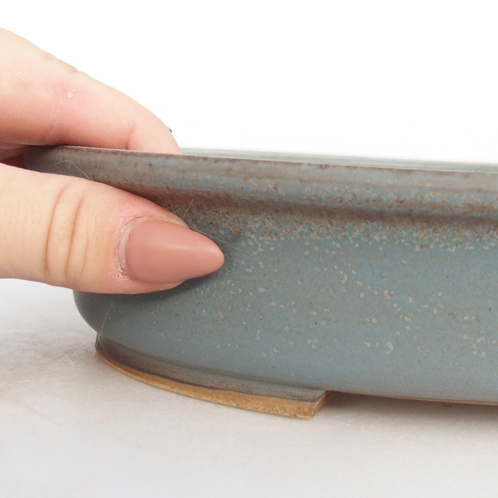 Keramická bonsai miska 24 x 20,5 x 5 cm, barva modrá