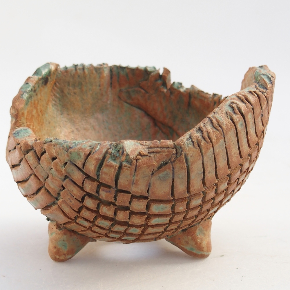 Keramická Skořápka 10 x 9,5 x 7,5 cm , barva hnědozelená