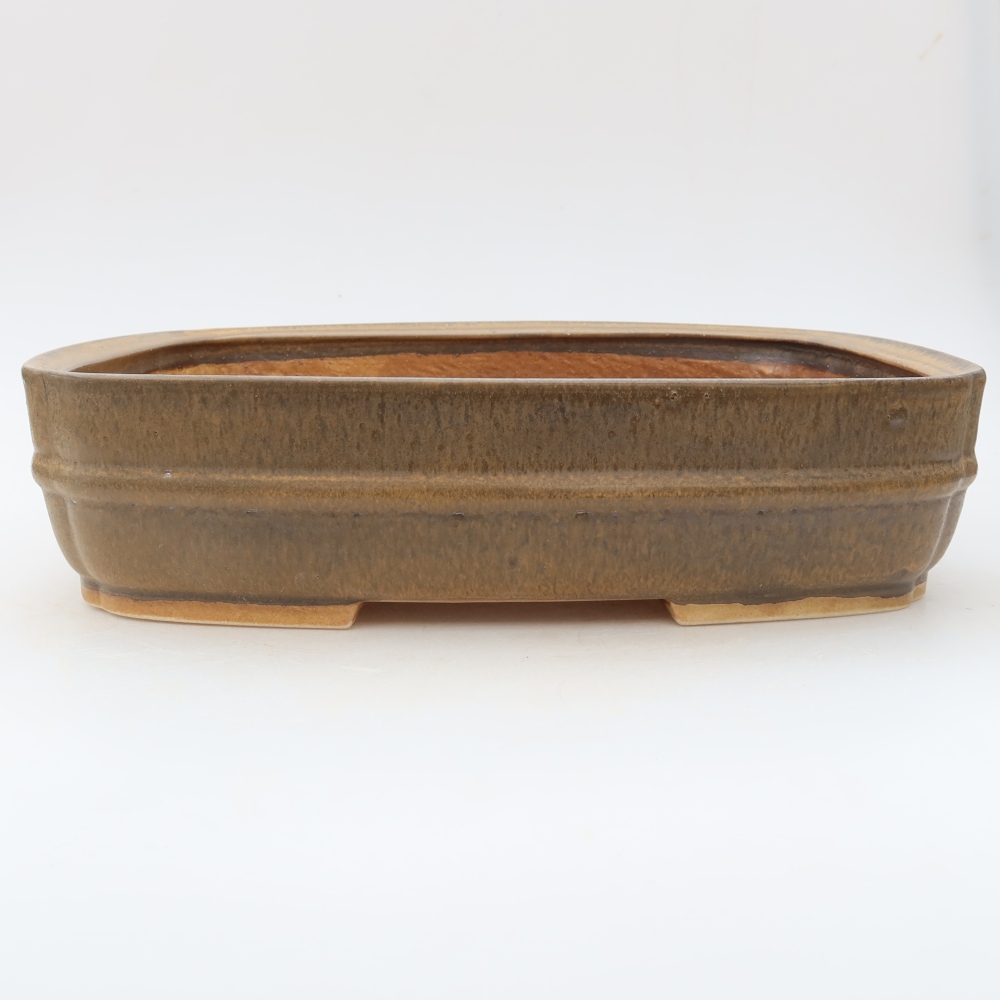 Keramická bonsai miska 29,5 x 24,5 x 7 cm, barva hnědá