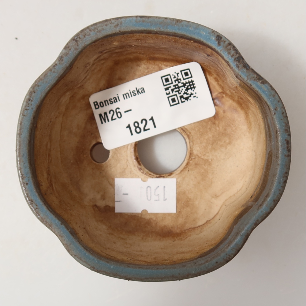 Keramická bonsai miska 8 x 7,5 x 3,5 cm, barva modrá